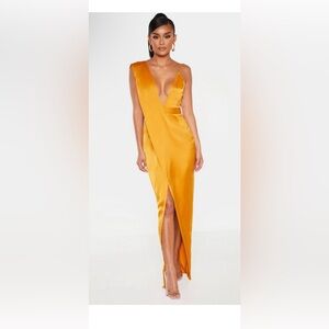 Gold asymmetric dress pretty little thing